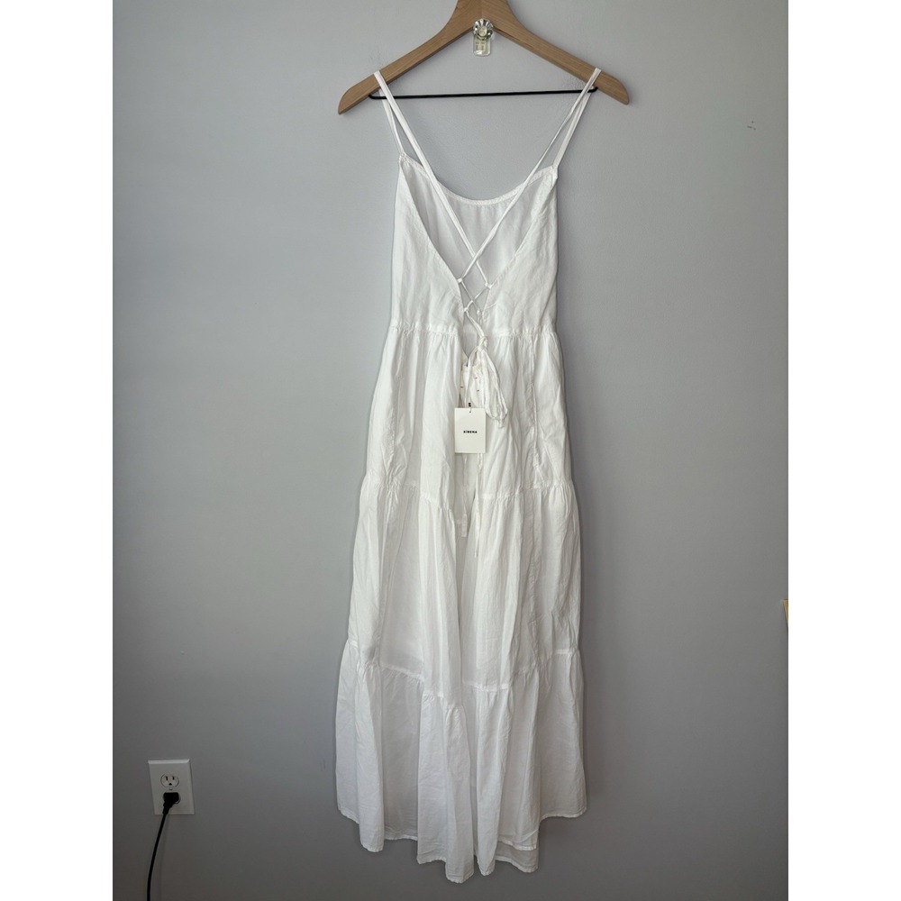 NWT‎ Xirena Owynn Dress Medium Angel Tiered Lace Up Boho Fairy White Coquette - Picture 3 of 10